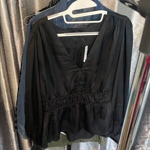 Madewell Black V-Neck Blouse